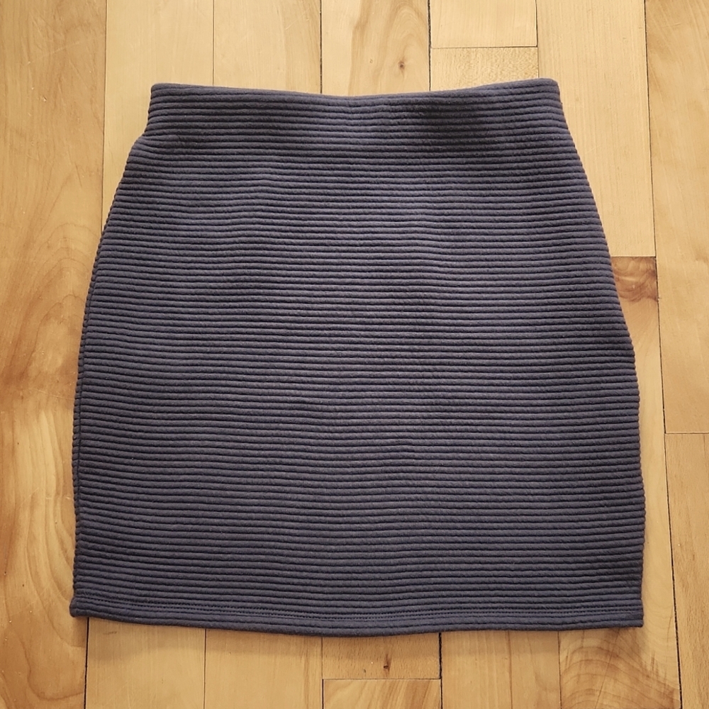 Aritzia Ribbed Mini Skirt in Charcoal Gray